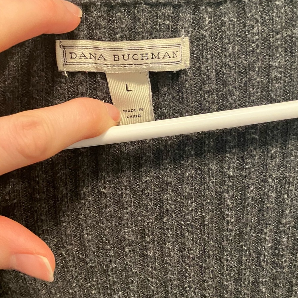 Charcoal Ribbed Cardigan - Picture 5 of 5